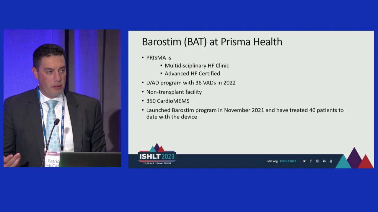 ISHLT 2023: Our Experience with Barostim in over 40 Patients to Date by Dr. Patrick McCann